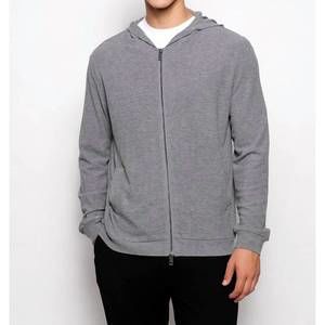 NEW POSTMARC stretch knit zip hoodie in fawn